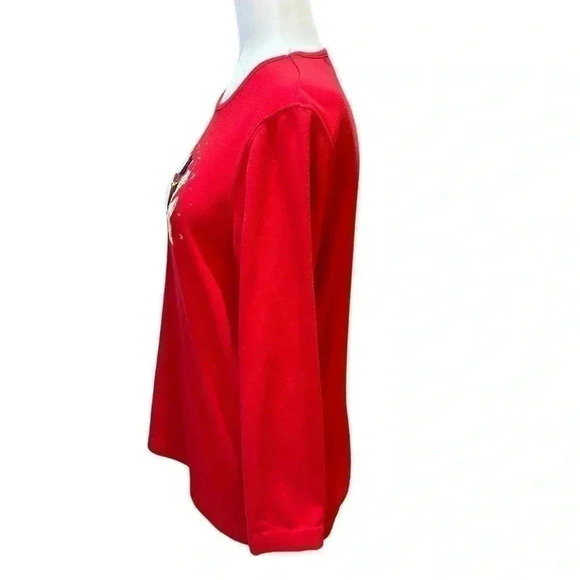 Mercer Street Studio Christmas Cat Trio Red Long Sleeve Size S - Picture 3 of 7